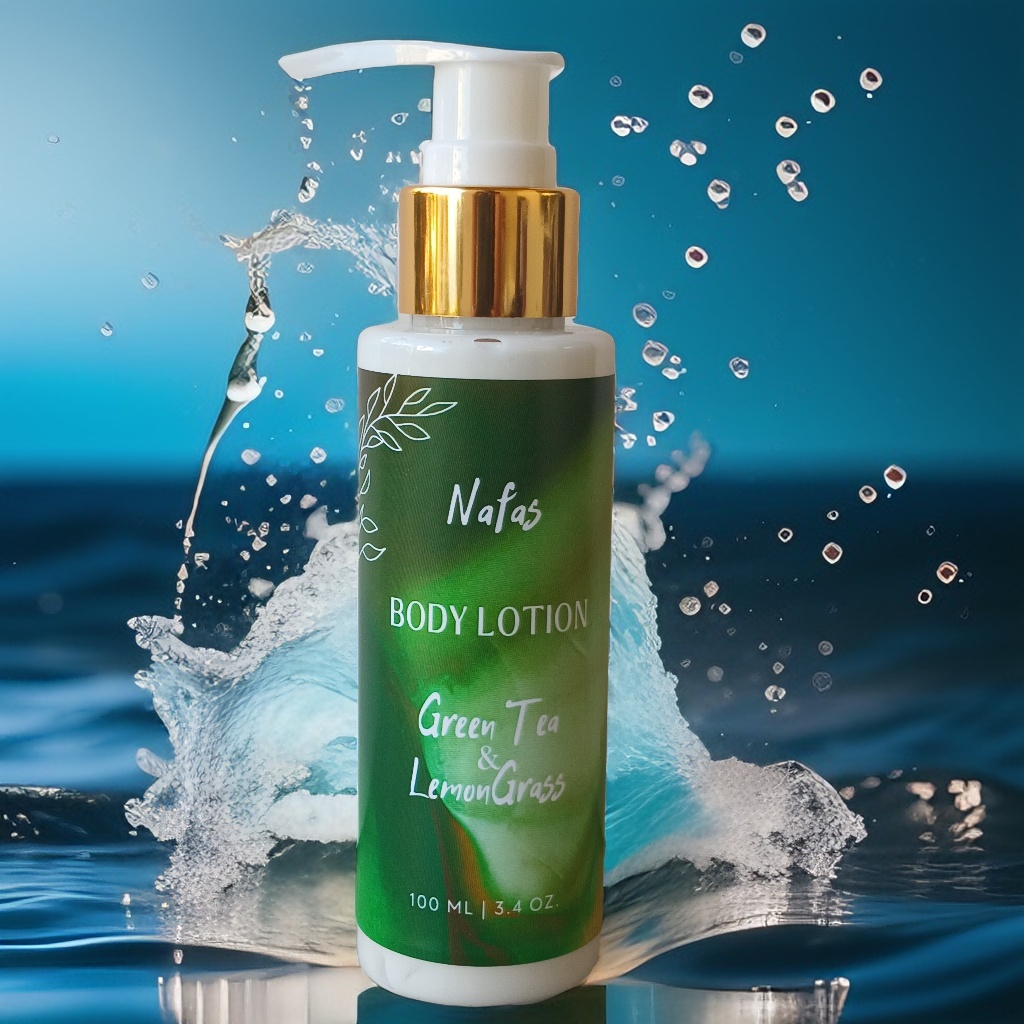 Green Tea & Lemongrass Body Lotion - Refreshing Natural Moisturizer with Antioxidants - Organic Skincare